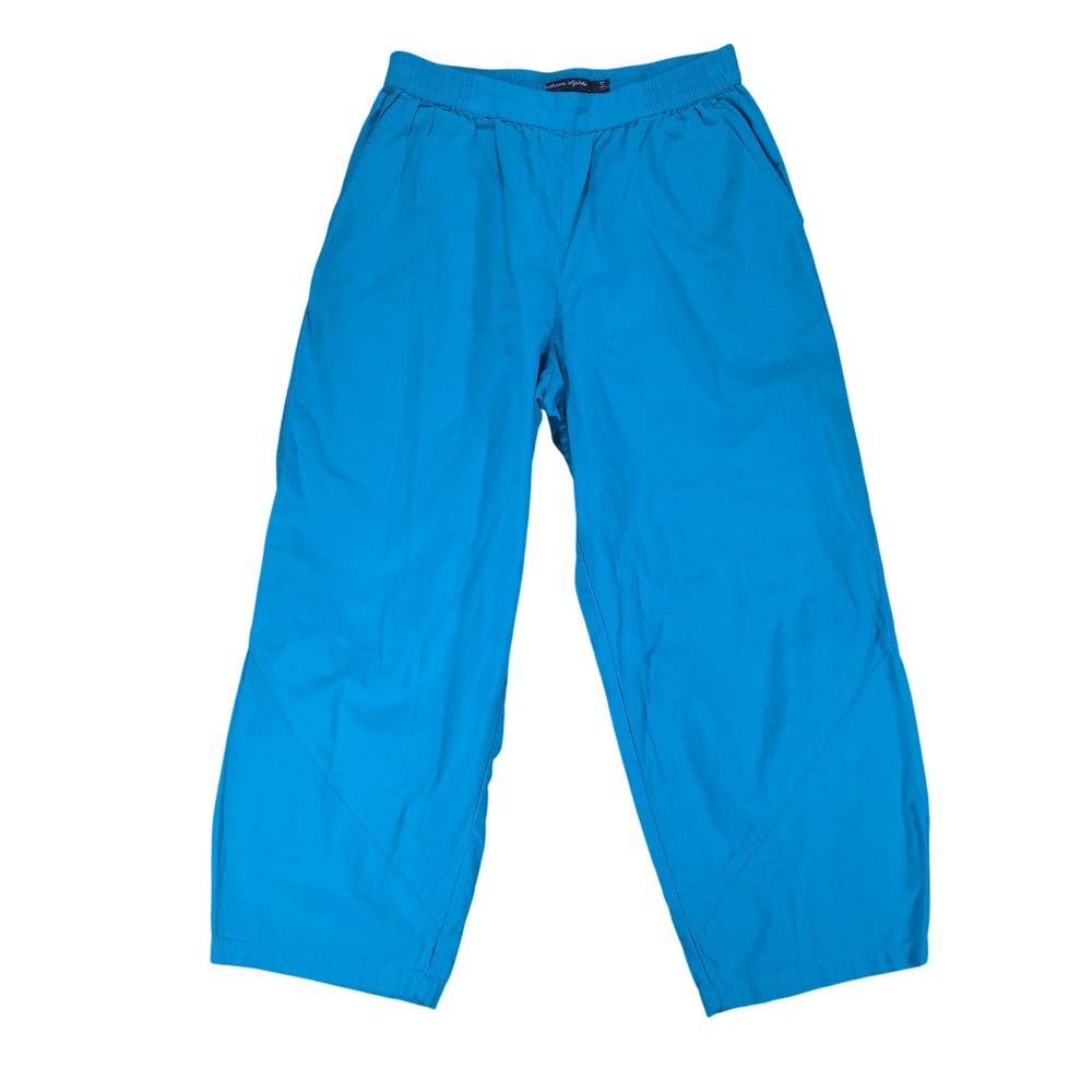 Gudrun Sjoden Blue Organic Cotton Elastic Waist Barrel Leg Cropped Pants S